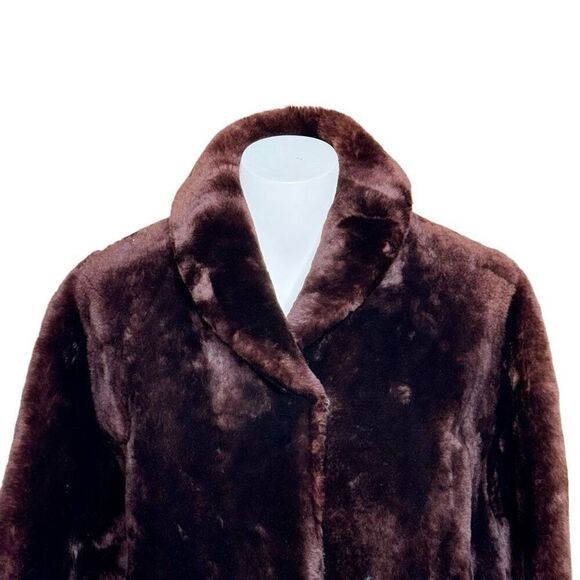 Vintage brown fur jacket with 3/4 sleeve size S - Picture 3 of 14